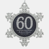 Diamond 60th Wedding Jubileum Tin Sneeuwvlok Ornament (Voorkant)