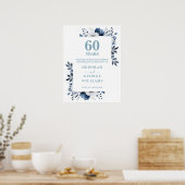 Diamond 60th Wedding Jubileum Welkomstbord Poster (Keuken)