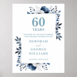 Diamond 60th Wedding Jubileum Welkomstbord Poster