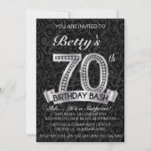 Diamond 70th Birthday Invitation Kaart (Voorkant)