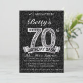 Diamond 70th Birthday Invitation Kaart (Staand voorkant)