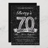 Diamond 70th Birthday Invitation Kaart (Voorkant / Achterkant)