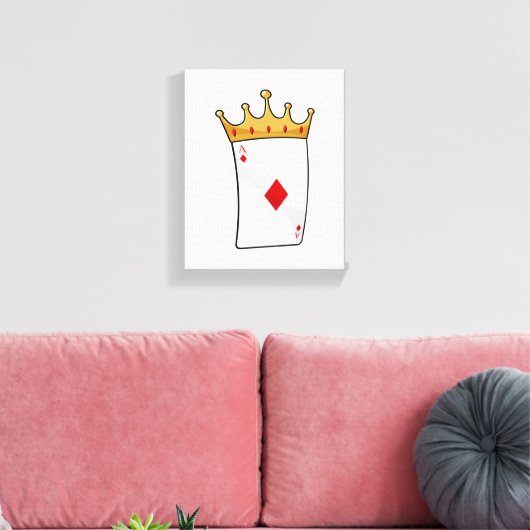 Diamond Ace met King Crown Canvas Afdruk (Insitu (Woonkamer))