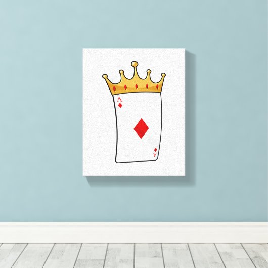 Diamond Ace met King Crown Canvas Afdruk (Insitu (Houten vloer))
