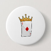 Diamond Ace met King Crown Ronde Button 7,6 Cm (Voorkant)