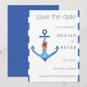 Diamond Anchor Fabulous Ocean Wedding Save The Date (Voorkant / Achterkant)