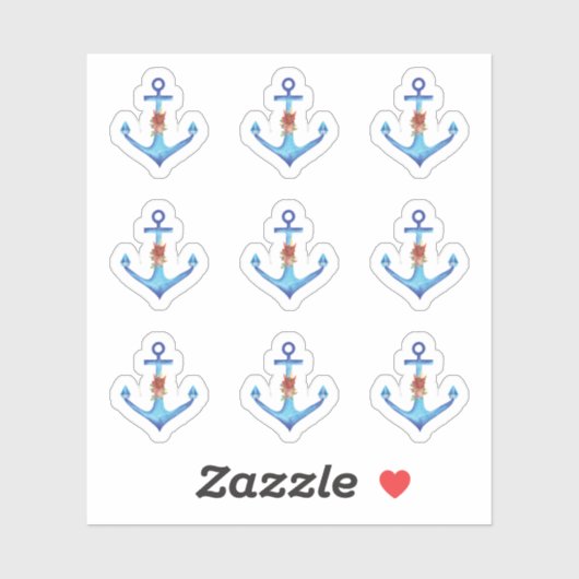 Diamond Anchor Fabulous Ocean Wedding Sticker (Vel)