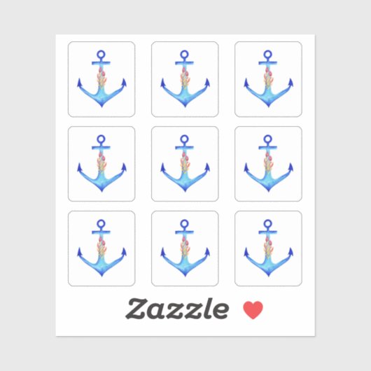 Diamond Anchor Fabulous Ocean Wedding Sticker (Vel)