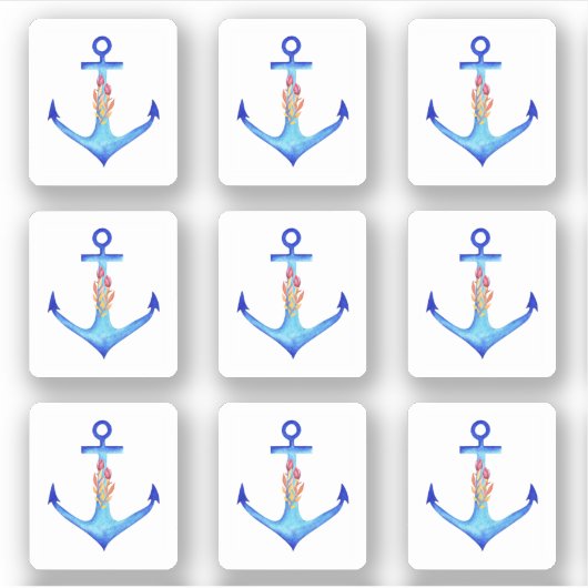 Diamond Anchor Fabulous Ocean Wedding Sticker (Voorkant)