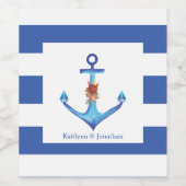 Diamond Anchor Fabulous Ocean Wedding Wijn Etiket (Enkel label)