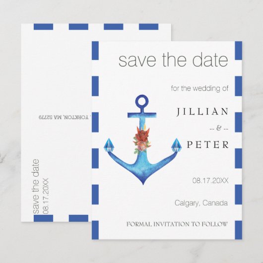 Diamond Anchor Prachtige Oceaan Huwelijk Briefkaart (Voorkant / Achterkant)