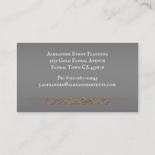 Diamond and Gold Dark Silver - Aangepersonaliseerd Visitekaartje (Achterkant)