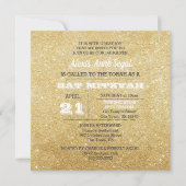 Diamond and Gold Glitter Glam Bat Mitzvah Kaart (Voorkant)