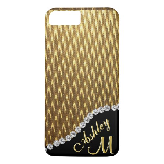 Diamond and Gold Monogram Case-Mate iPhone Case (Achterkant)