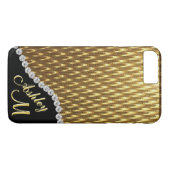 Diamond and Gold Monogram Case-Mate iPhone Case (Achterkant (Horizontaal))