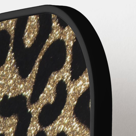 Diamond and Leopard Glitter Add Name Pickleball Paddle (Links Detail)