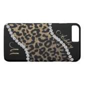 Diamond and Leopard Monogram Case-Mate iPhone Case (Achterkant (Horizontaal))