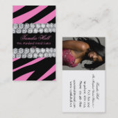 Diamond and Pink Zebra Pageant Visitekaartje (Voorkant / Achterkant)