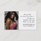 Diamond and Pink Zebra Pageant Visitekaartje (Achterkant)