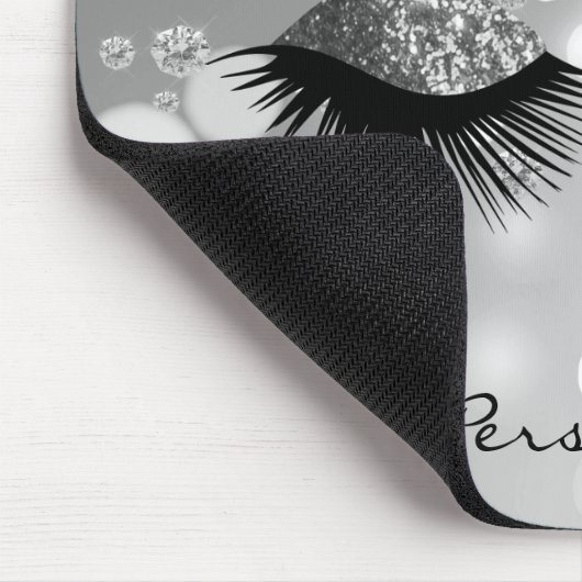 Diamond and Silver Glitter Eyes Muismat (Hoek)