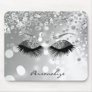 Diamond and Silver Glitter Eyes Muismat