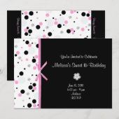 Diamond and Stippen Sweet 16 Birthday Kaart (Voorkant / Achterkant)