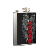 Diamond Angel Wings & Red Roses Heupfles (Rechts)