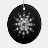 Diamond April Crystal Birthstone Snowflake Jewel Keramisch Ornament (Links)