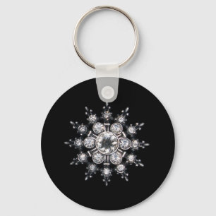 Diamond April Crystal Birthstone Snowflake Jewel Sleutelhanger