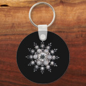 Diamond April Crystal Birthstone Snowflake Jewel Sleutelhanger (Voorkant)