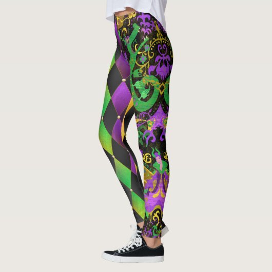 Diamond Argyle Mardi Gras Colors Dragon Leggings (Links)