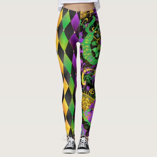Diamond Argyle Mardi Gras Colors Dragon Leggings (Voorkant)