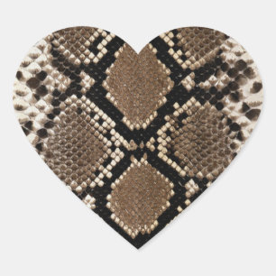 Diamond Back Rattlessnake Skin Hart Sticker