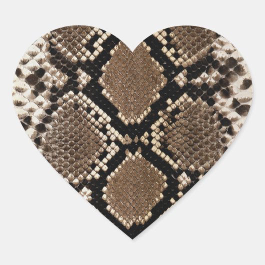 Diamond Back Rattlessnake Skin Hart Sticker (Voorkant)
