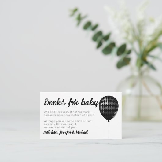 Diamond Balloon Sparkles Party Books for Baby Informatiekaartje (Staand voorkant)