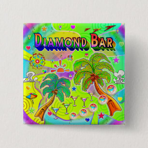Diamond Bar Mind Focus Knop Vierkante Button 5,1 Cm
