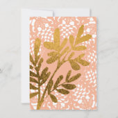 Diamond Birthday Peach Pastel Gold Leaf Lace Kaart (Achterkant)