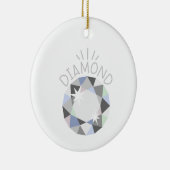 Diamond Birthstone Keramisch Ornament (Rechts)