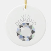 Diamond Birthstone Keramisch Ornament (Voorkant)