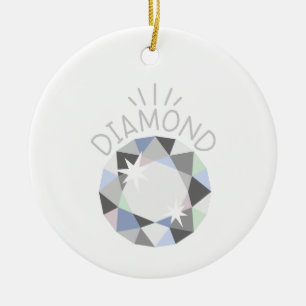 Diamond Birthstone Keramisch Ornament