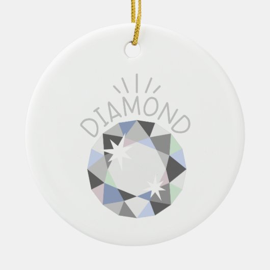 Diamond Birthstone Keramisch Ornament (Voorkant)