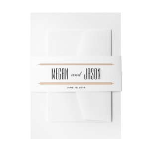  Diamond Black & Copper Bellyband Uitnodigingen Wikkel