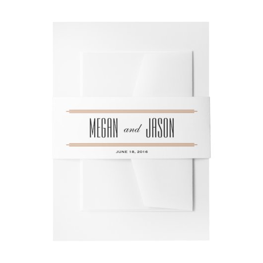  Diamond Black & Copper Bellyband Uitnodigingen Wikkel (Voorkant Voorbeeld)