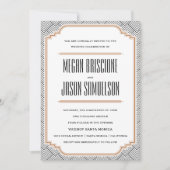  Diamond Black & Copper Wedding Invitation Kaart (Voorkant)
