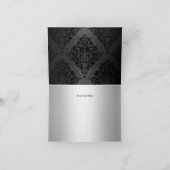 Diamond & Black Damast Bedankkaart (Binnen)