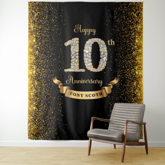 Diamond Black en Gold Jubileum achtergrond Wandkleed (In situ)