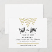  Diamond Black & Gold Sla de datum op Save The Date (Voorkant / Achterkant)