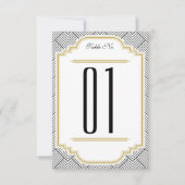  Diamond Black & Gold Table Number Kaart (Voorkant)