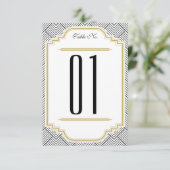  Diamond Black & Gold Table Number Kaart (Staand voorkant)