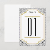  Diamond Black & Gold Table Number Kaart (Voorkant / Achterkant)